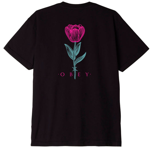 OBEY BARBWIRE FLOWER CLASSIC TEE black