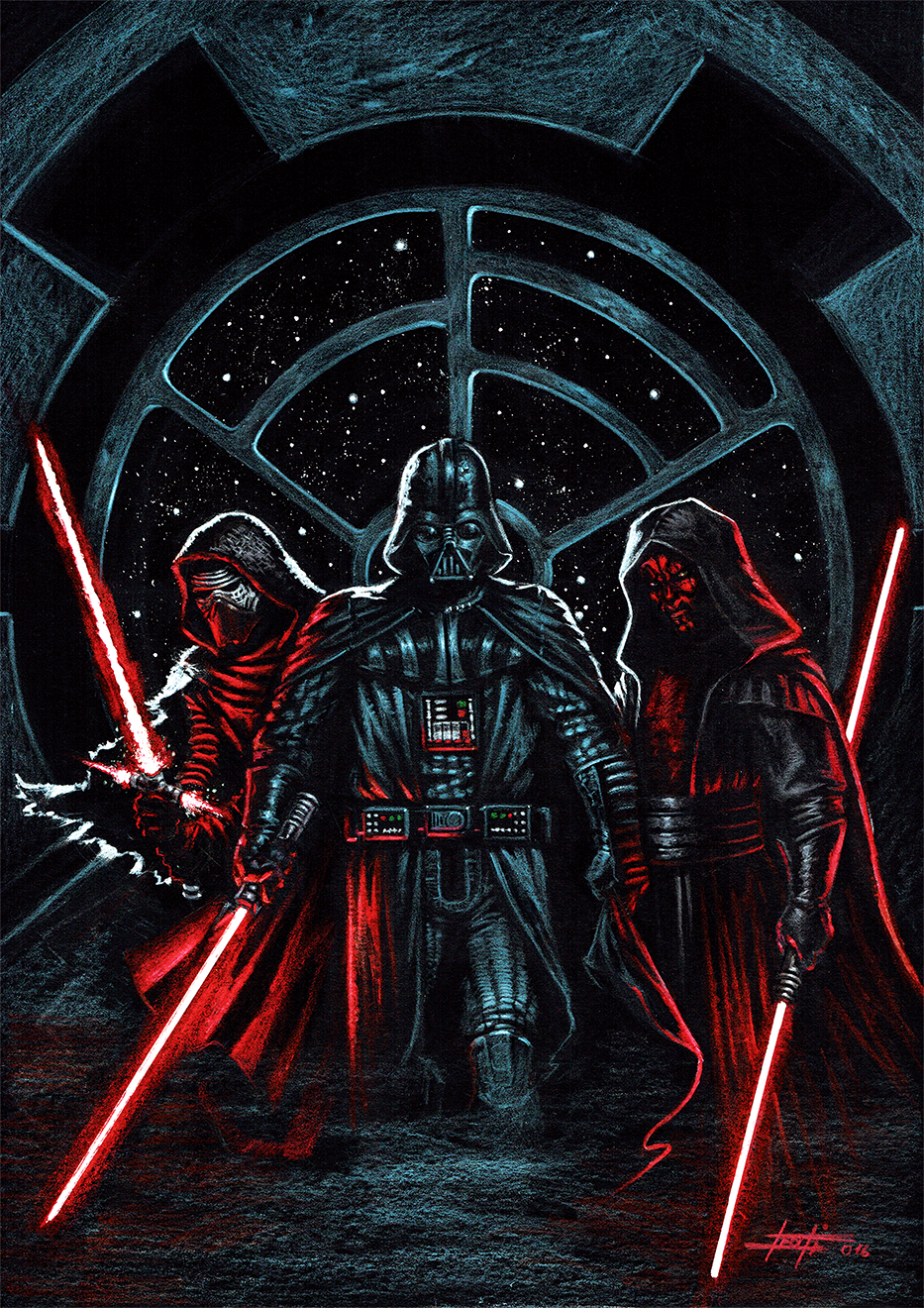 STAMPA ARTISTICA "TRIO DARK SIDE" BY LUCA STRATI